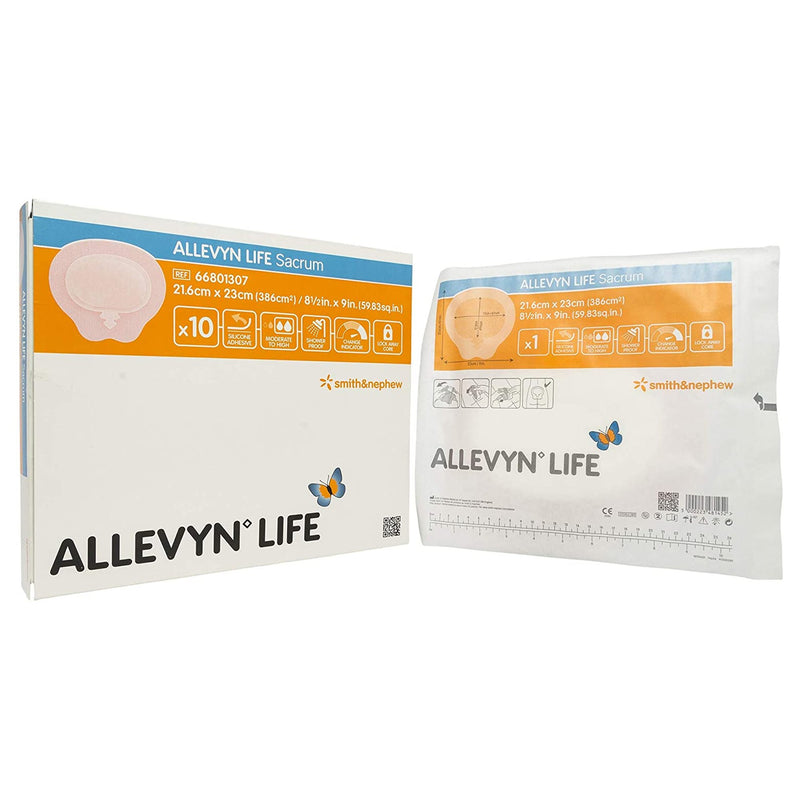 Allevyn Life Foam Dressing 8-1/2 X 9 Inch With Border Film Backing Silicone Gel Adhesive Sacral Sterile (839952_EA) 1/EA