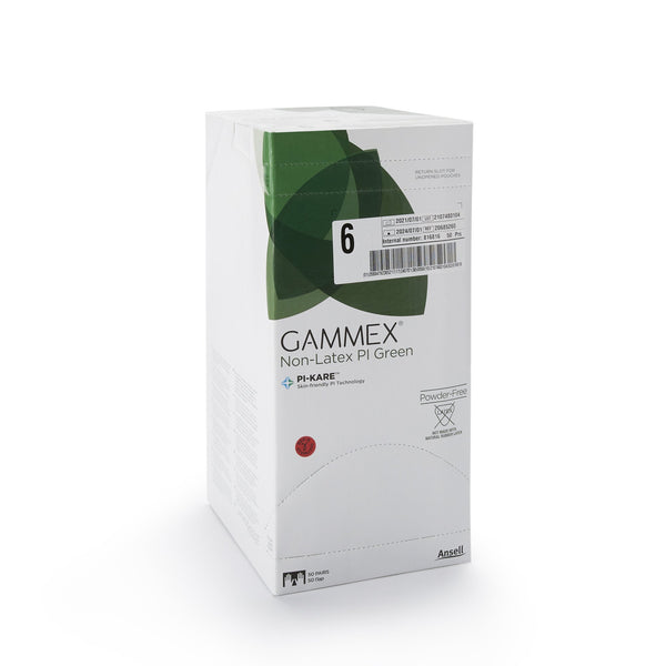 GAMMEX® Non-Latex PI Green Surgical Glove Size 6 Sterile Polyisoprene Standard Cuff Length Micro-Textured Light Green Chemo Tested (648141_CS) 200/CS