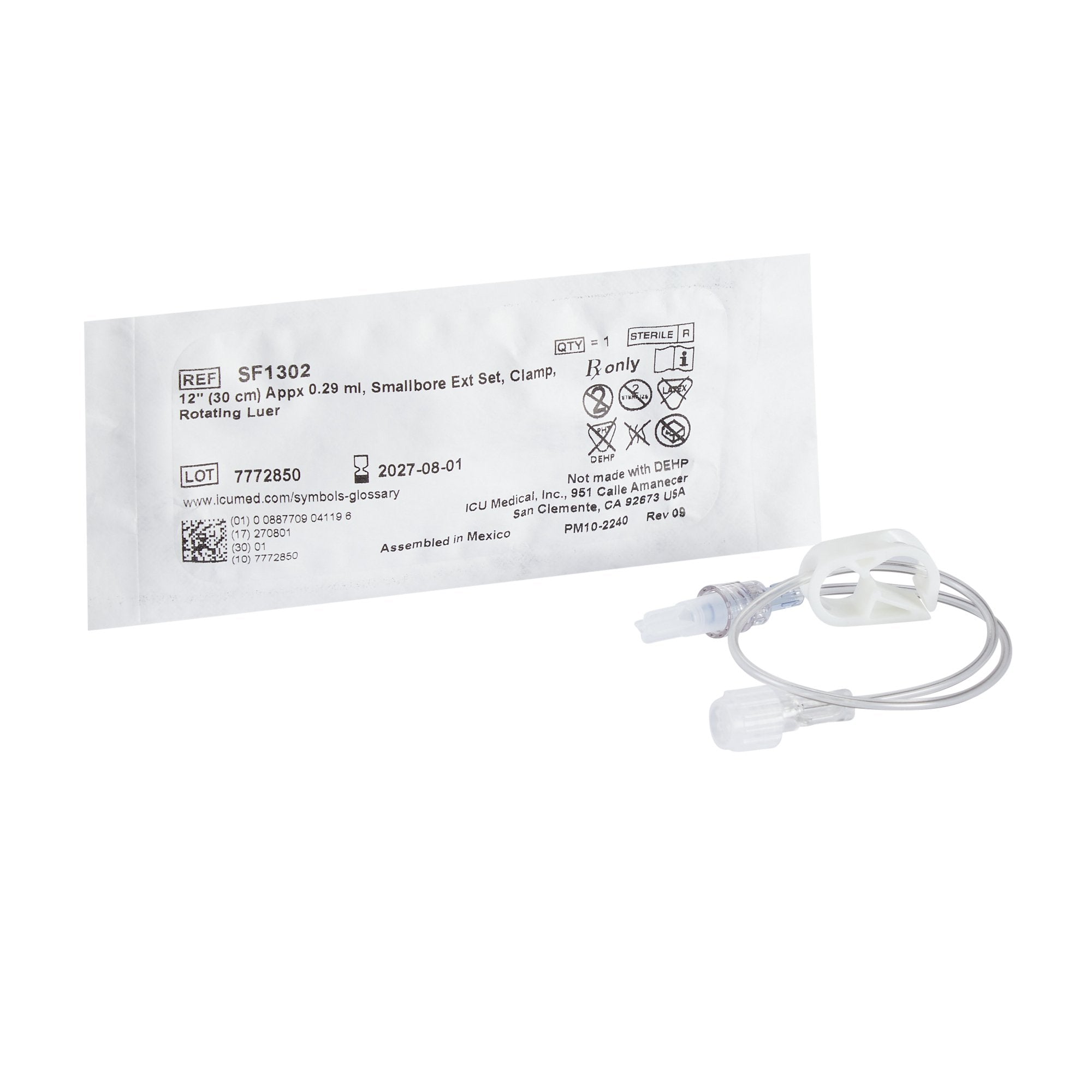 ICU IV Extension Set Small Bore 12 Inch Tubing (1136469_CS) 50/CS ...