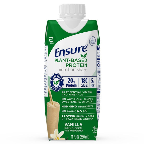 Ensure® Plant Based Protein Nutrition Shake Oral Supplement Vanilla Flavor Liquid 11 oz. Carton (1157246_CS) 12/CS