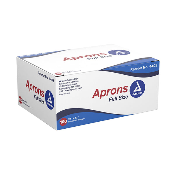 Dynarex General Purpose Apron White Disposable (687760_BX) 1/BX