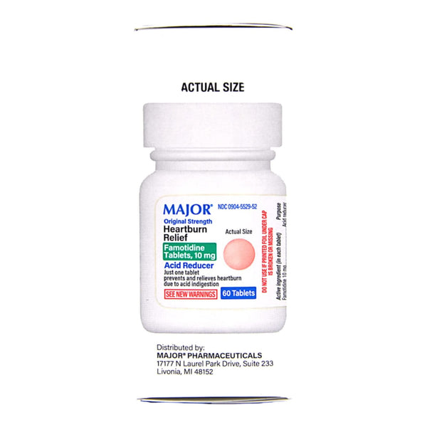 Major® Antacid 10 mg Strength Tablet 60 per Box (1103614_BT) 1/BT