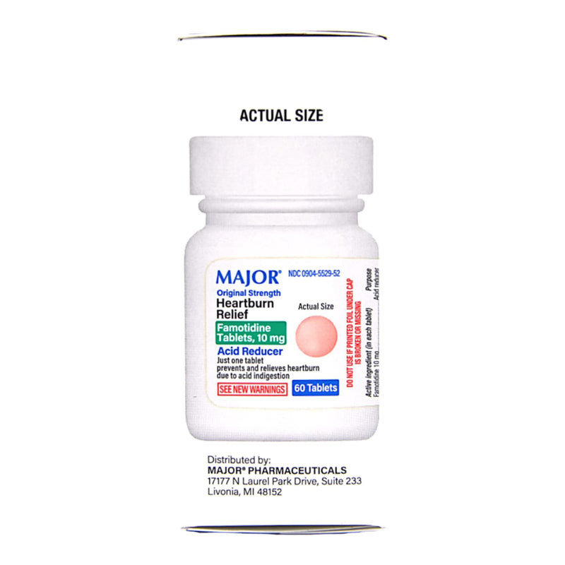 Major® Antacid 10 mg Strength Tablet 60 per Box (1103614_BT) 1/BT