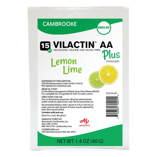Vilactin™ AA Plus Powder 15 Oral Supplement Lemon-Lime Flavor Powder 1.4 oz. Individual Packet (1197399_CS) 30/CS