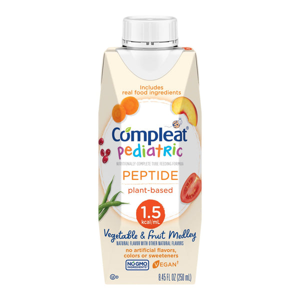 Compleat® Peptide 1.5 Pediatric Tube Feeding Formula Vegetable / Fruit Medley 8.45 oz. Carton Liquid Plant and Peptide Based (1169395_EA) 1/EA
