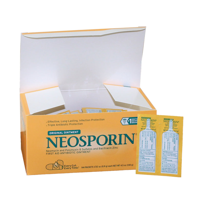 Neosporin® First Aid Antibiotic Bacitracin / Neomycin / Polymyxin B Ointment 0.9 Gram Individual Packet (899423_CS) 1728/CS