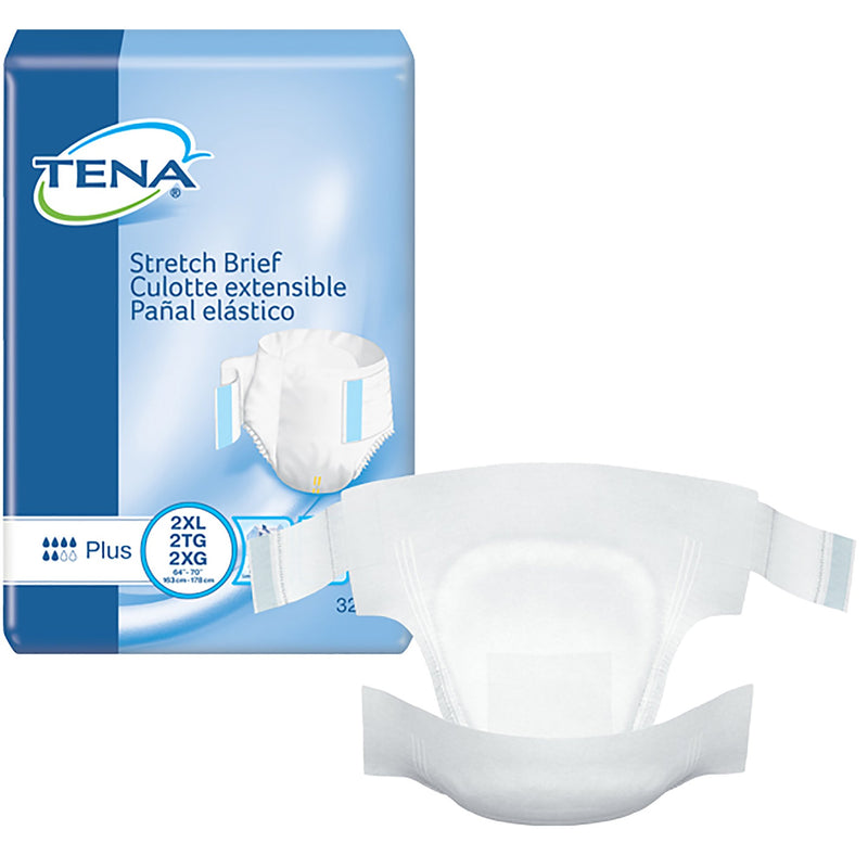 TENA® Stretch™ Plus Unisex Adult Incontinence Brief 2X-Large Disposable Moderate Absorbency (959407_CS) 64/CS