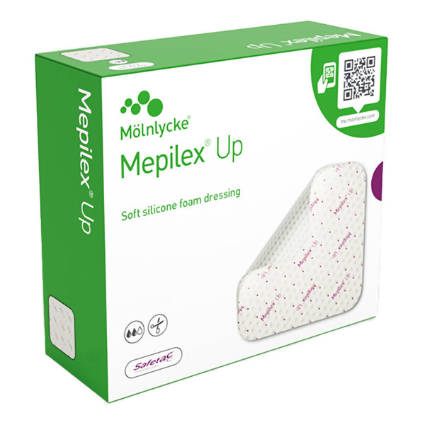 Mepilex® Up Foam Dressing 8 X 8 Inch Without Border Without Film Backing Silicone Adhesive Square Sterile (1226032_EA) 1/EA