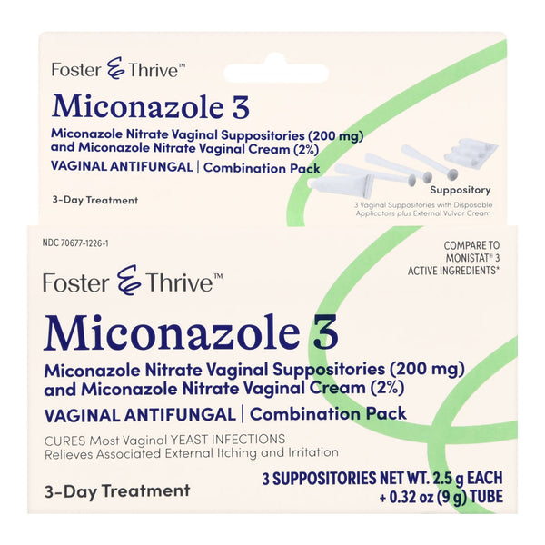 Foster & Thrive™ Vaginal Antifungal Kit 2% Strength / 200 mg Cream / Suppository (1244989_EA) 1/EA