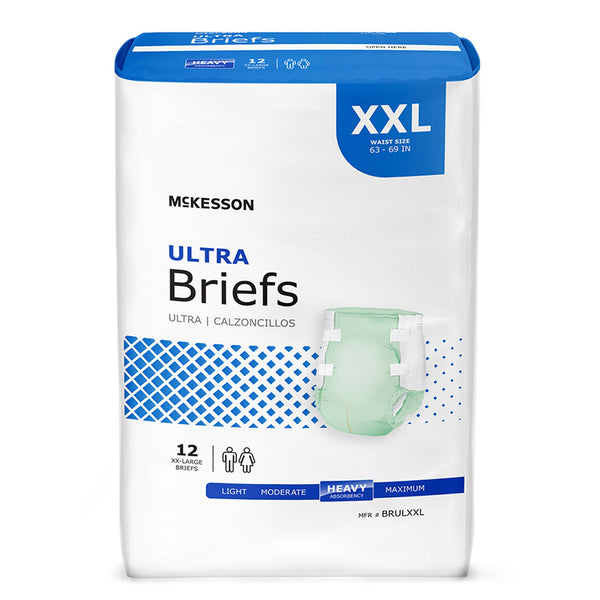 McKesson Ultra Unisex Adult Incontinence Brief 2X-Large Disposable Heavy Absorbency (742323_BG) 1/BG
