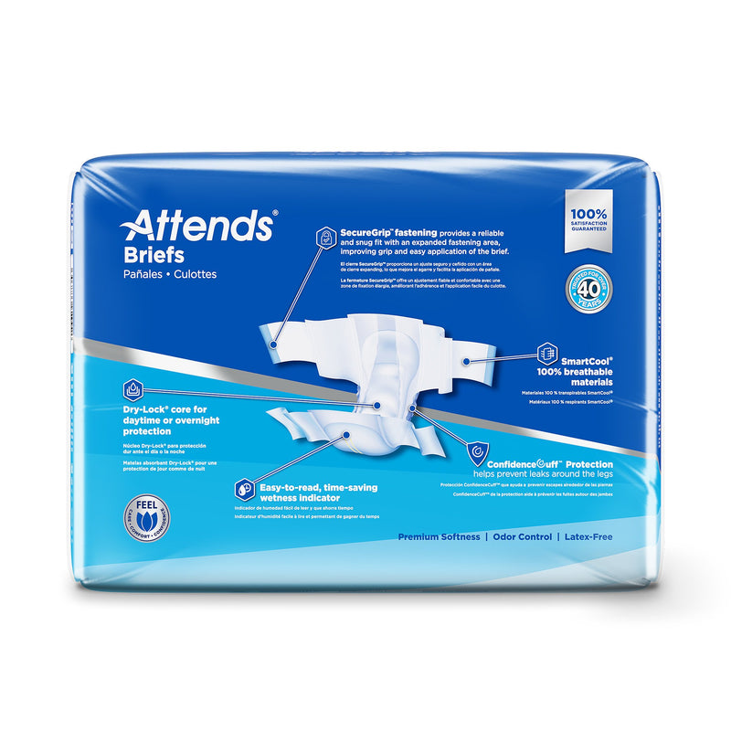 Attends® Advanced Unisex Adult Incontinence Brief Regular Disposable Heavy Absorbency (950224_CS) 80/CS