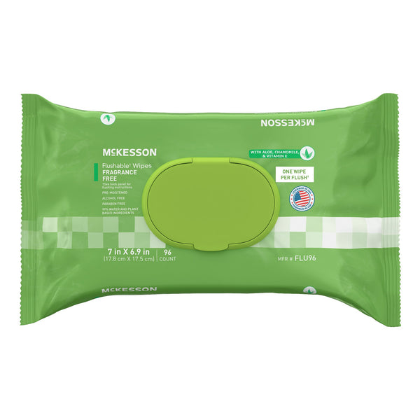 McKesson Flushable Personal Wipe Soft Pack Unscented 96 Count (1241751_CS) 576/CS