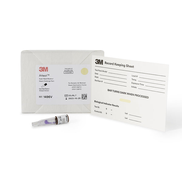 Attest™ Super Rapid Readout Sterilization Indicator Challenge Pack Steam (852222_CS) 24/CS