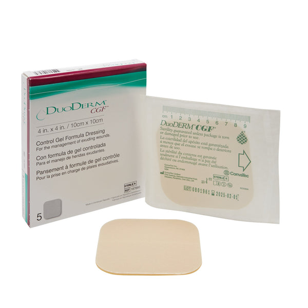 DuoDERM® CGF® Hydrocolloid Dressing Foam Backing 4 X 4 Inch Square Hydrocolloid (181329_EA) 1/EA