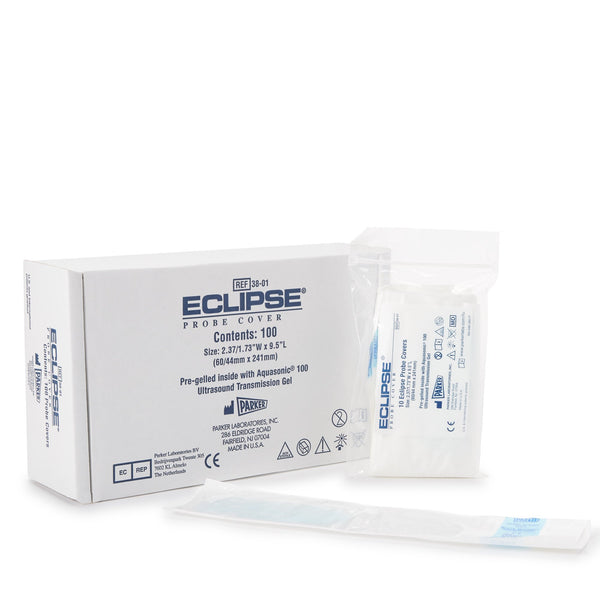 Eclipse® Ultrasound Probe Cover 2-1/2 Inch tapered to 1-3/4 X 9-1/2 Inch Polyisoprene NonSterile Tapered (316682_BX) 100/BX