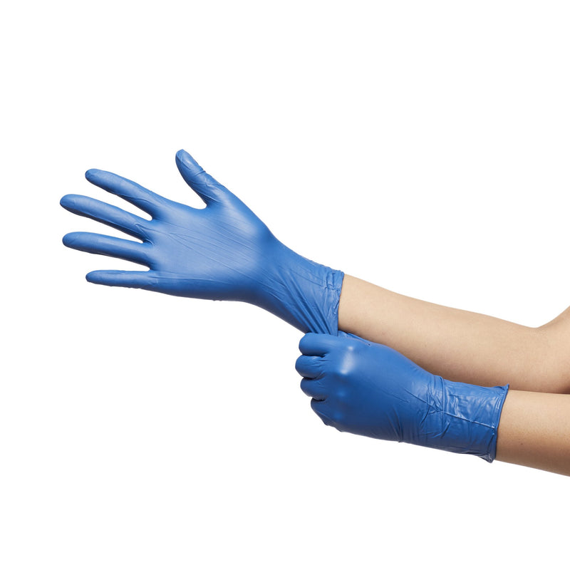 McKesson Confiderm® 6.8C Exam Glove Small NonSterile Nitrile Standard Cuff Length Textured Fingertips Blue Chemo Tested / Fentanyl Tested (1163939_BX) 100/BX