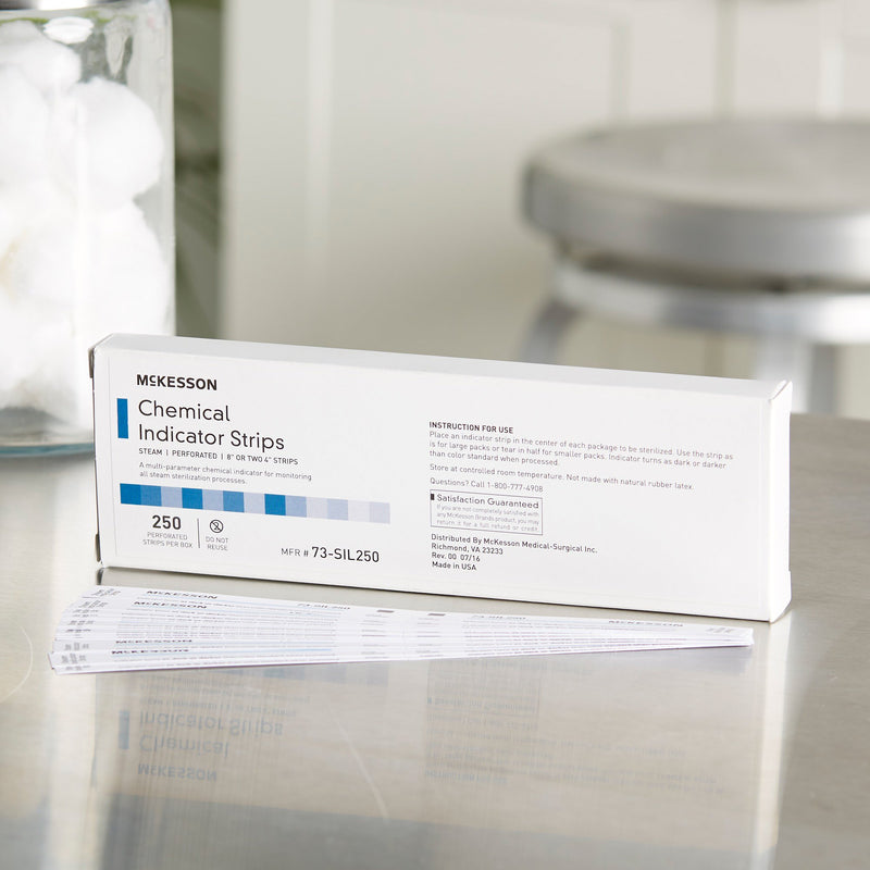 McKesson Sterilization Chemical Indicator Strip Steam 8 Inch Length (524534_BX) 1/BX