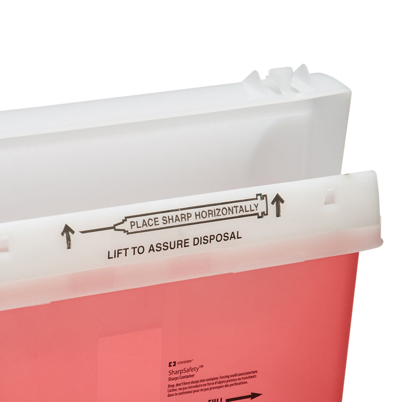 SharpStar™ In-Room™ Sharps Container Translucent Red Base 12-1/2 H X 5-1/2 D X 10-3/4 W Inch Horizontal Entry 1.25 Gallon (344297_EA) 1/EA