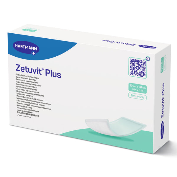 Zetuvit® Plus Super Absorbent Dressing Without Adhesive 4 X 8 Inch Rectangle (1161229_BX) 10/BX