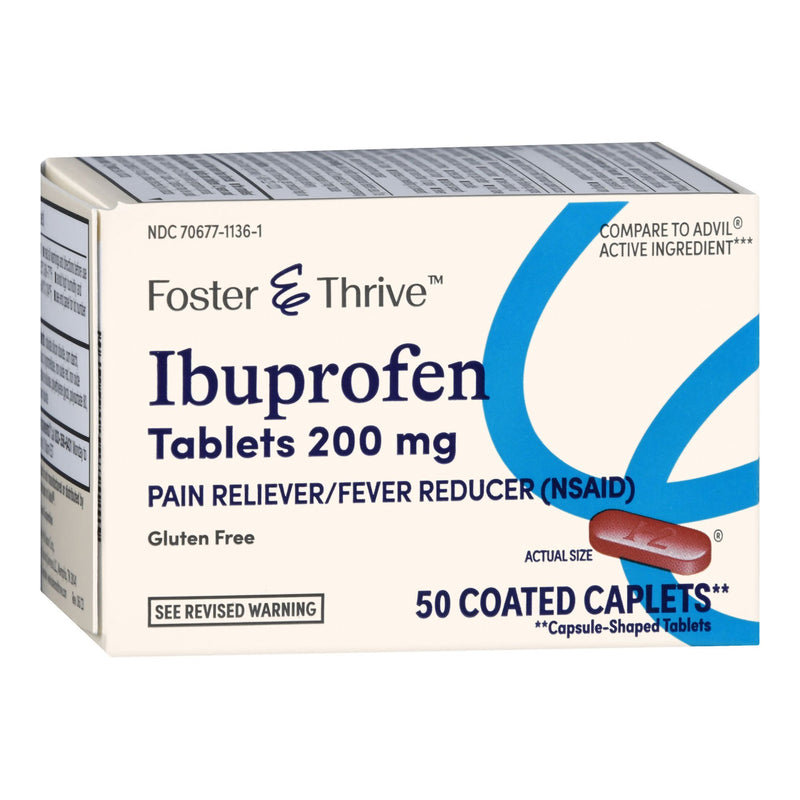 Foster & Thrive™ Pain Relief 200 mg Strength Ibuprofen Caplet 50 per Bottle (1238994_BT) 1/BT