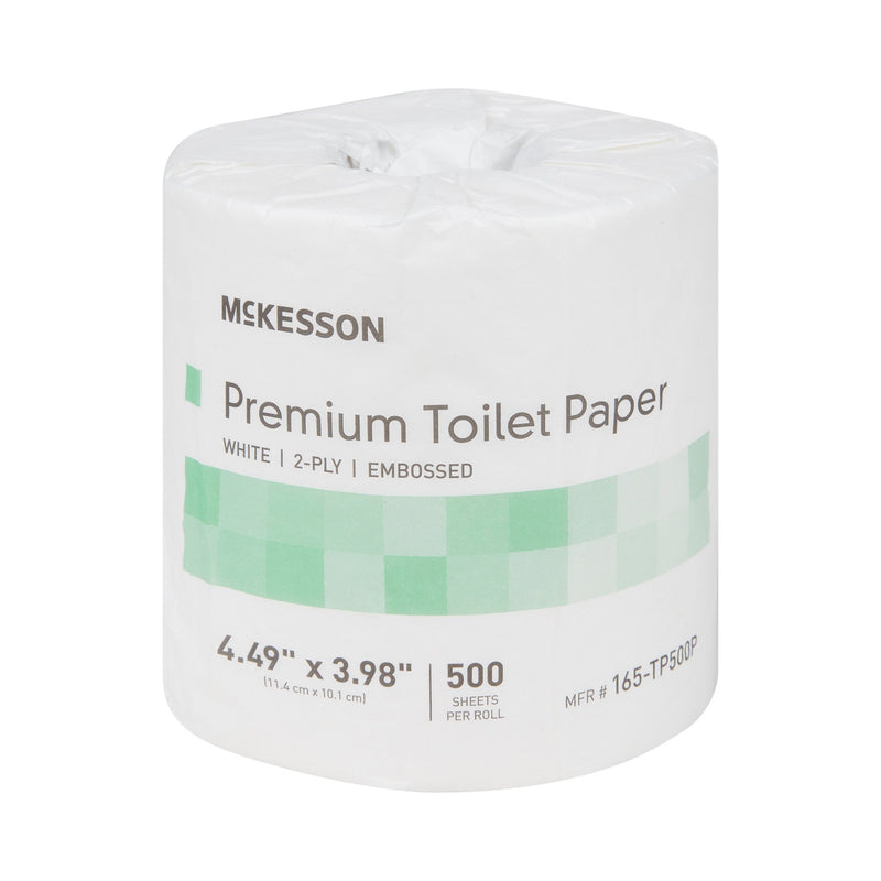 McKesson Premium Toilet Tissue White 2-Ply Standard Size Cored Roll 500 Sheets 4 X 4-1/2 Inch (1045391_CS) 80/CS
