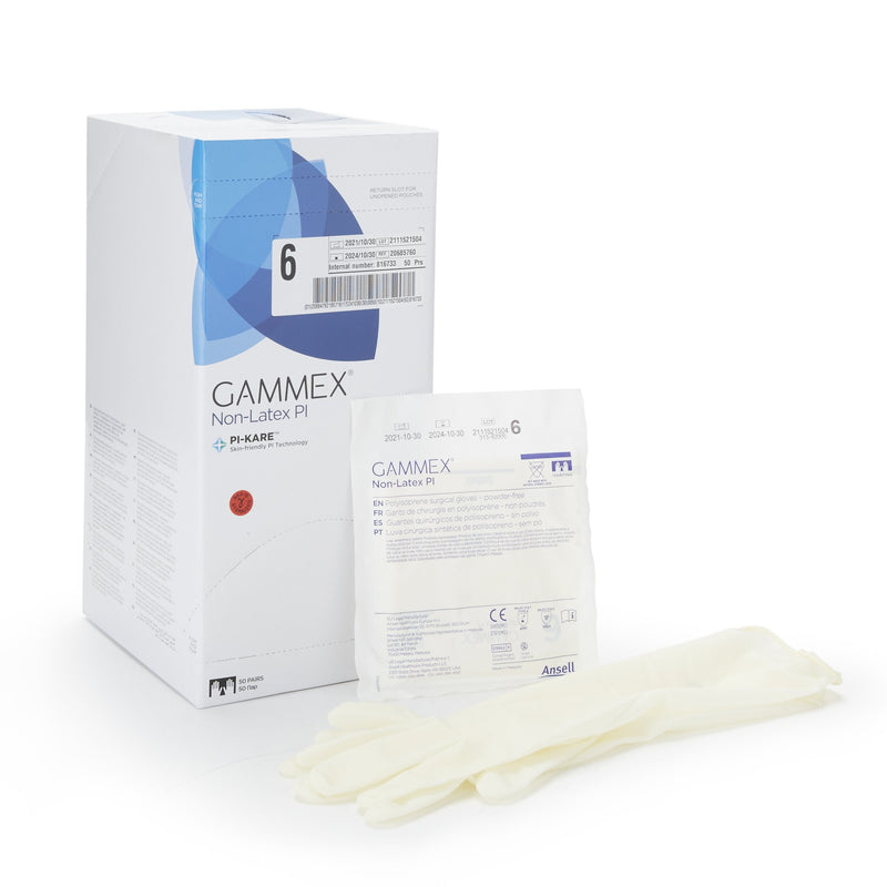 GAMMEX® Non-Latex PI Surgical Glove Size 6 Sterile Polyisoprene Standard Cuff Length Micro-Textured White Chemo Tested (765476_CS) 200/CS