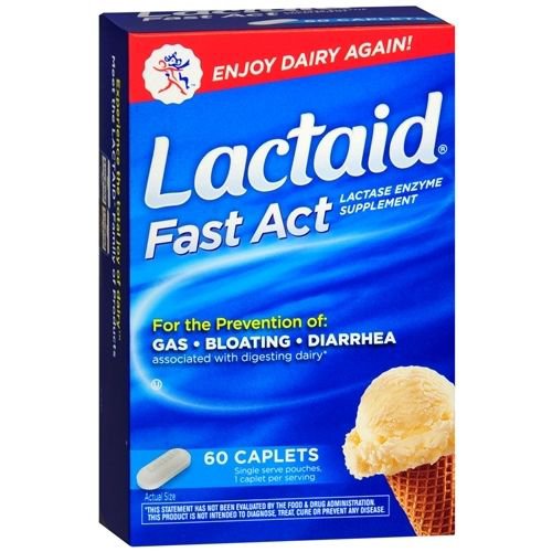 Lactaid® Fast Act Dietary Supplement Lactase Enzyme 9,000 FCC Units Strength Tablet 60 per Box (356678_BX) 1/BX