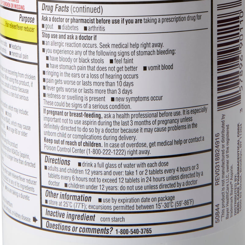 Quali-Tabs Pain Relief 325 mg Strength Aspirin Tablet 1,000 per Bottle (558665_BT) 1/BT