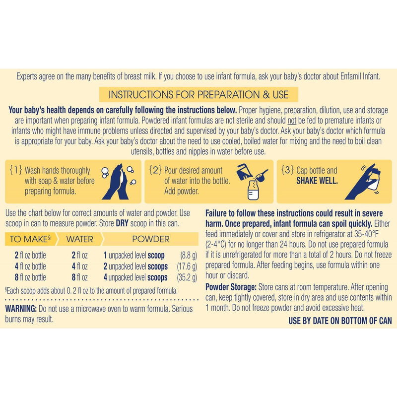 Enfamil® Infant Formula Unflavored 12.5 oz. Can Powder Iron (1141852_EA) 1/EA