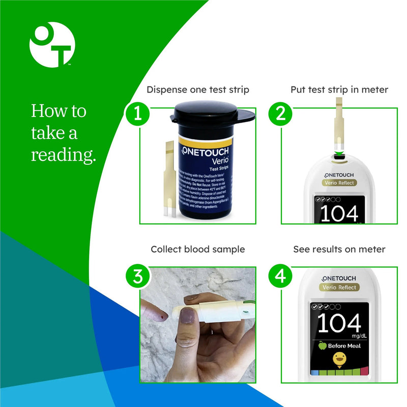 OneTouch® Verio® Blood Glucose Test Strips 50 Strips per Pack (1076316_BX) 50/BX
