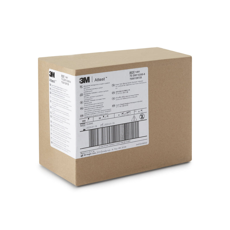 Attest™ Rapid Readout Sterilization Biological Indicator Vial Steam 2-1/2 Inch Length (1009962_BX) 50/BX