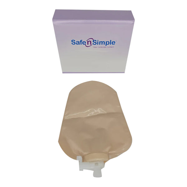 Safe n Simple™ Urostomy Pouch Two-Piece System 9 Inch Length Without Barrier Drainable (1242520_BX) 10/BX