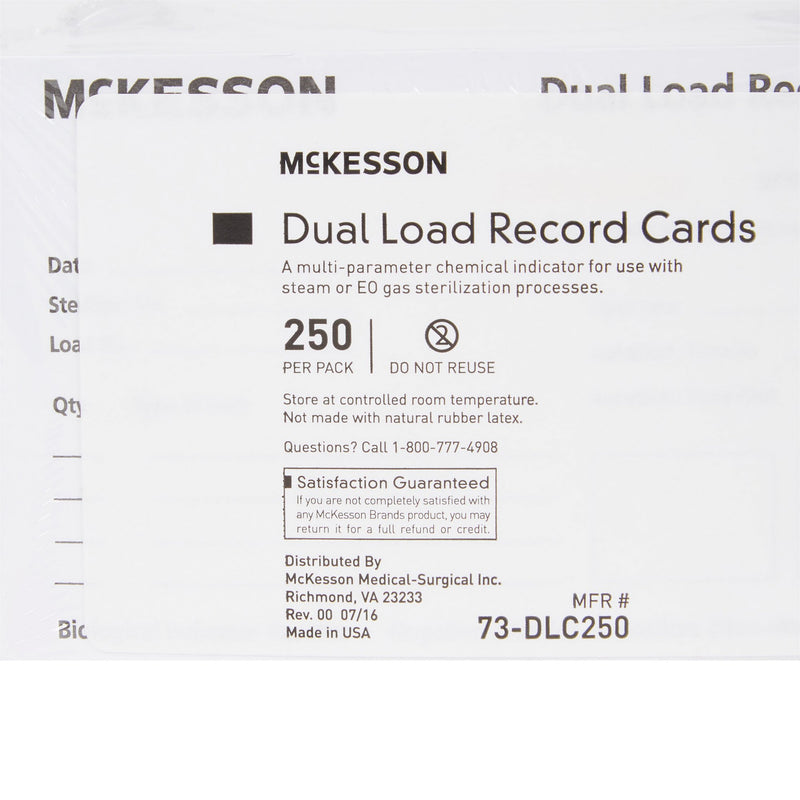 McKesson Sterilization Record Card Steam / EO Gas (524893_CS) 2500/CS