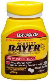 Bayer® Pain Relief 325 mg Strength Aspirin Tablet 200 per Bottle (570679_BT) 1/BT