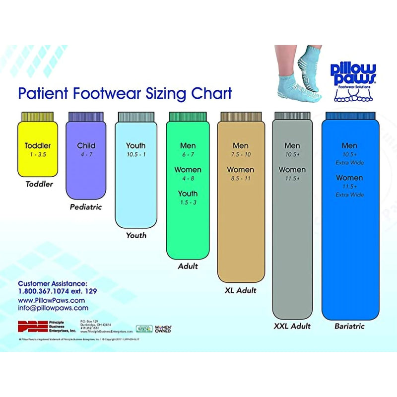 Pillow Paws® 360° Imprint Slipper Socks Unisex Adult 3X-Large / X-Wide All Around Tread Single Patient Use Royal Blue (554158_PR) 1/PR