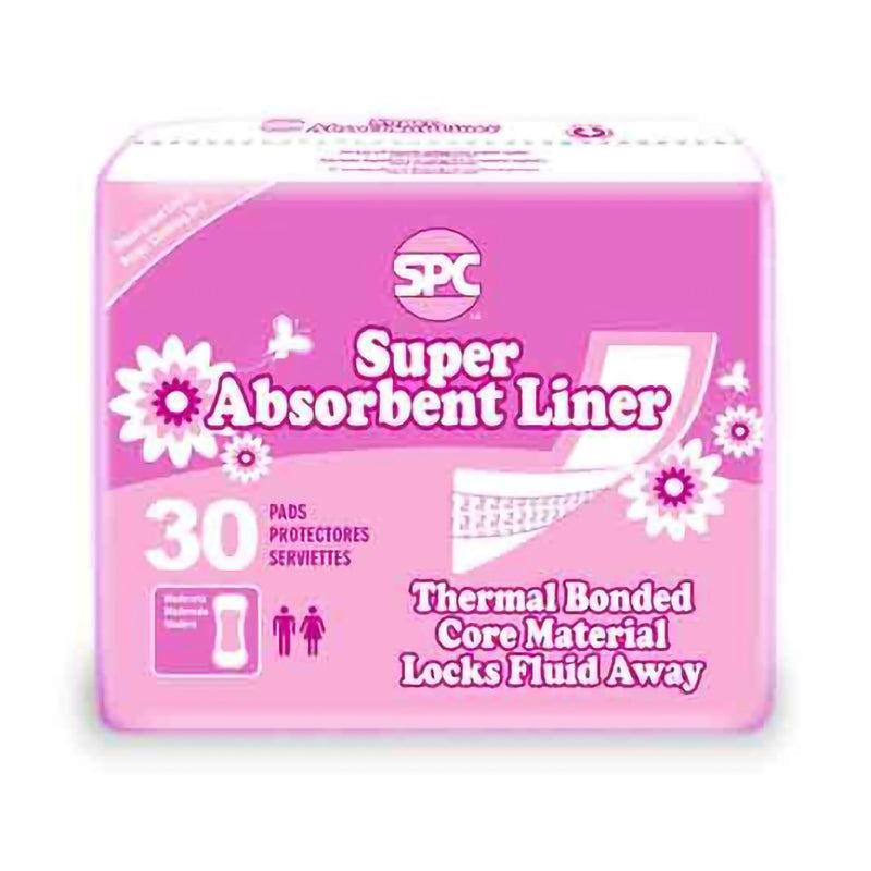 SPC Incontinence Liner 4 X 11 Inch Moderate Absorbency Thermal Bonded ...