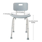 McKesson Bath Bench Without Arms Aluminum Frame Removable Backrest 19-1/4 Inch Seat Width 300 lbs. Weight Capacity (1065208_EA) 1/EA