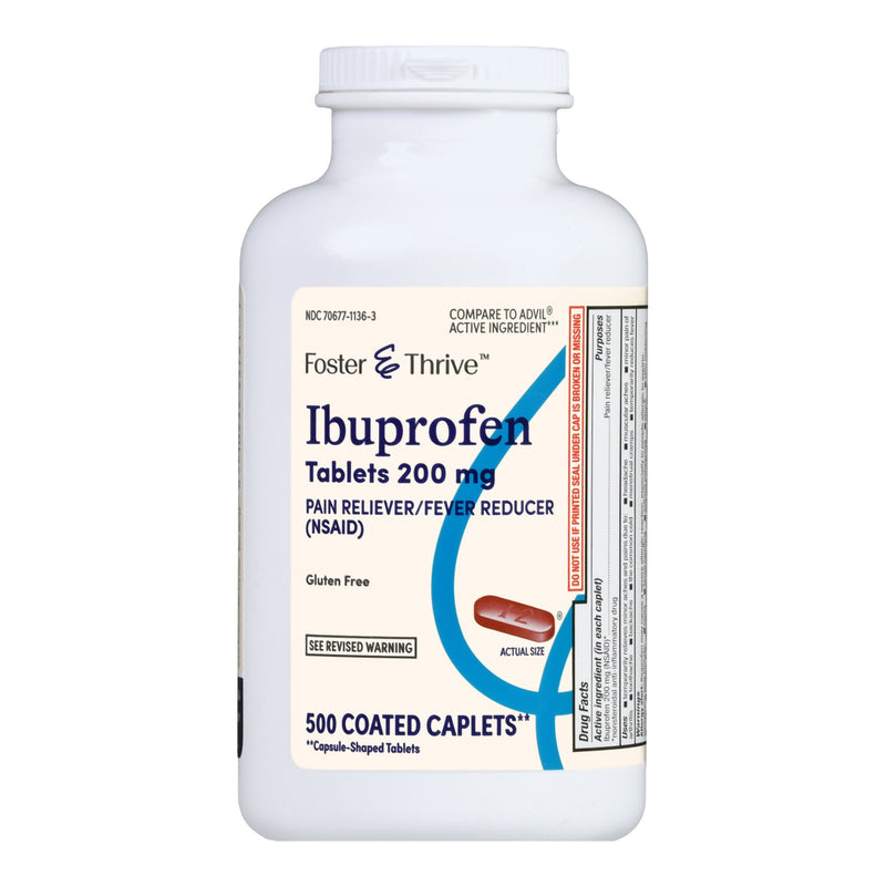 Foster & Thrive™ Pain Relief 200 mg Strength Ibuprofen Caplet 500 per Bottle (1238909_BT) 1/BT