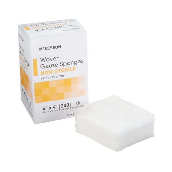 McKesson Gauze Sponge 4 X 4 Inch 8-Ply NonSterile 200 per Pack (440028_BG) 200/BG