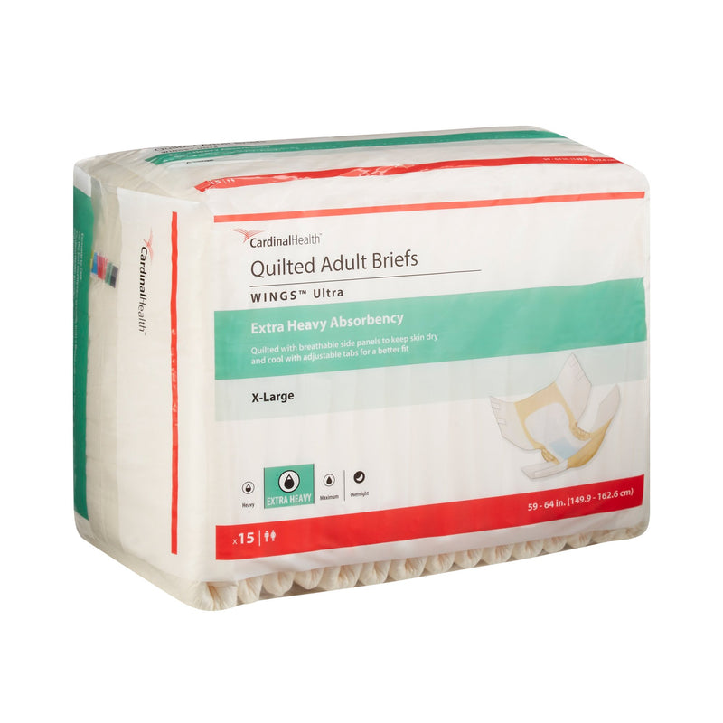 Wings™ Ultra Unisex Adult Incontinence Brief X-Large Disposable Heavy Absorbency (960582_CS) 60/CS