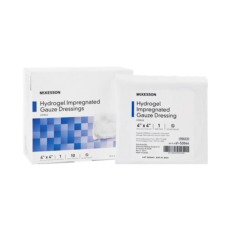 McKesson Hydrogel Wound Dressing Impregnated 4 X 4 Inch Sterile (488936_CS) 40/CS