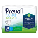 Prevail® Nu-Fit® Unisex Adult Incontinence Brief Large Disposable Heavy Absorbency (1261577_PK) 20/PK