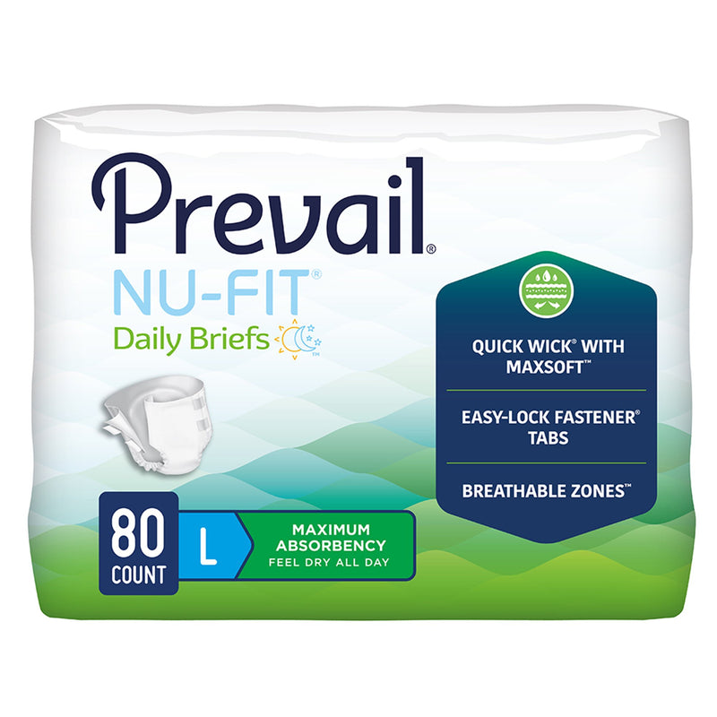 Prevail® Nu-Fit® Unisex Adult Incontinence Brief Large Disposable Heavy Absorbency (1261577_PK) 20/PK