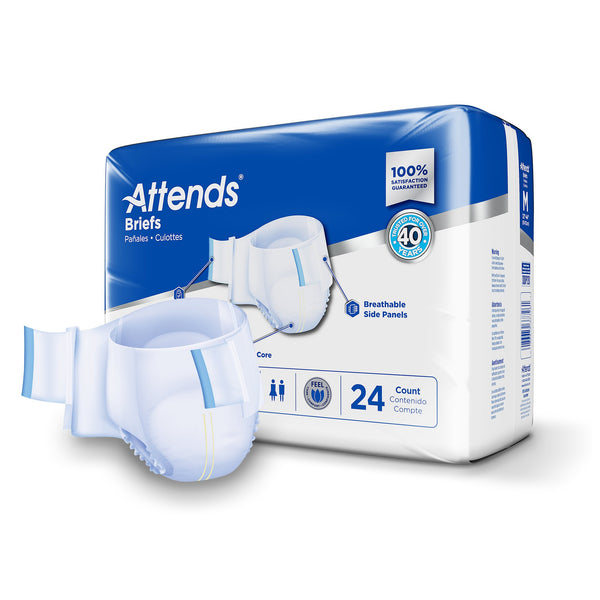 Attends® Care Advanced Unisex Adult Incontinence Brief Medium Disposable Heavy Absorbency (955307_CS) 96/CS