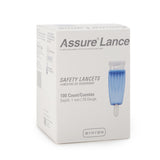 Assure® Safety Lancet 28 Gauge Protective Safety Cap Push Button Activation Finger (689752_CS) 4800/CS