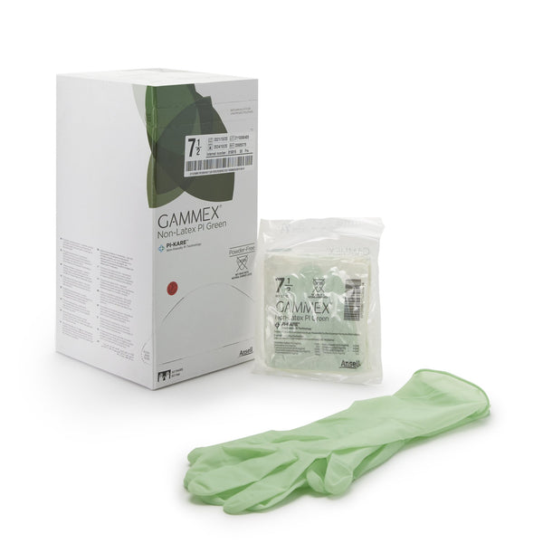 GAMMEX® Non-Latex PI Green Surgical Glove Size 7.5 Sterile Polyisoprene Standard Cuff Length Micro-Textured Light Green Chemo Tested (648144_BX) 50/BX