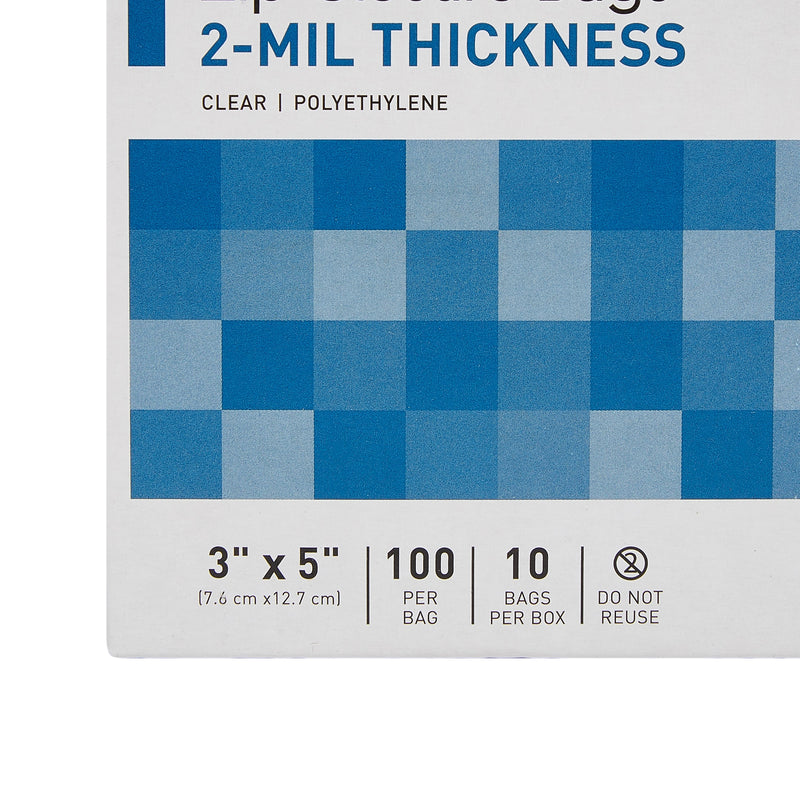 McKesson Reclosable Bag 3 X 5 Inch Polyethylene Clear Zipper Closure (890534_PK) 1/PK