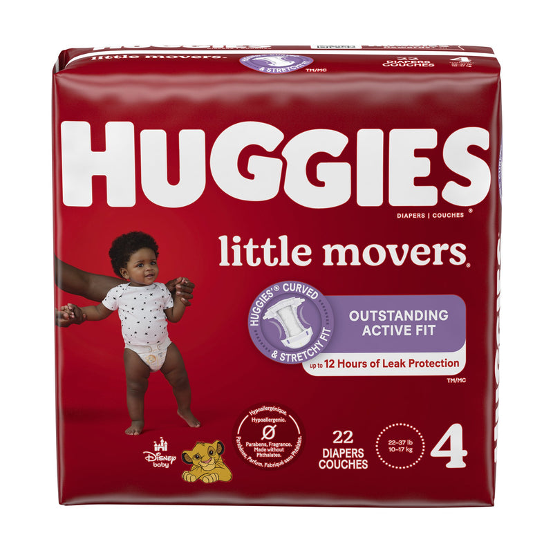 Huggies® Little Movers Unisex Baby Diaper Size 4 Disposable Moderate Absorbency (1128668_PK) 22/PK