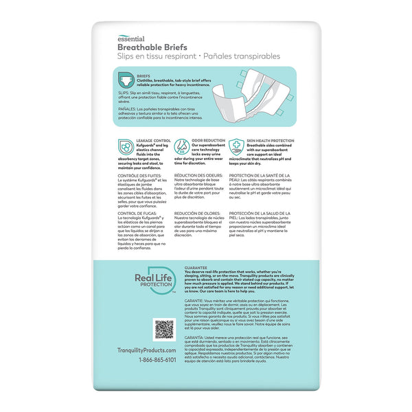 Tranquility® Essential Unisex Incontinence Brief Small Disposable Heavy Absorbency (1188953_CS) 100/CS