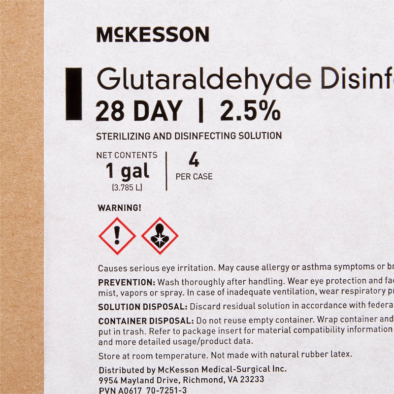 McKesson 28 Day Glutaraldehyde High-Level Disinfectant Activation Required Liquid 1 gal. Jug Reusable (512839_GL) 1/GL